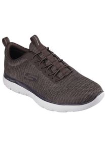 Skechers Herren Slip-On Sneaker "SUMMITS-", Gr. 47,5, braun, Textil, sportlich, Schuhe, Slipper, Freizeitschuh, Halbschuh mit Elastic Schnürsenkel
