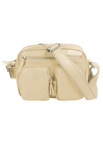 Samantha Look Damen Umhängetasche, beige, Leder, unifarben, Taschen, echt Leder, Made in Italy