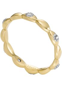 Fossil Damen Fingerring "Schmuck Edelstahl Ring Sutton Magisches Auge Evil Eye, JF04796710", 19, Edelstahl, 3mm, gold, Edelstahl, Fingerringe, mit