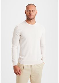 H.I.S. H.I.S Herren Strickpullover, beige, casual, Gr. S, unifarben, Feinstrick, Obermaterial: 60% Baumwolle, 40% Polyester, Pullover, Regular Fit, Langarm,