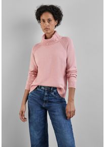 Street One Damen Stehkragenpullover, rosa, casual, Gr. 44, unifarben, Stoff, 30% Polyester, 29% Polyacryl, 21% Viskose, 20% Nylon, Pullover,