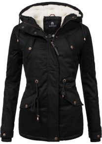Marikoo Damen Winterjacke "Manolya", schwarz, casual, Gr. XXL, Oberstoff: 100% Baumwolle, Futter: 100% Polyester, Wattierung: 100% Polyester,