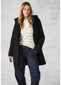 Cecil Damen Langmantel, schwarz, casual, Gr. S, unifarben, Stoff, 100% Polyester, Mäntel, in Unifarben