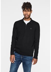 Street One MEN Herren Longpullover, schwarz, casual, Gr. L, unifarben, Web, 78% Baumwolle, 22% Polyester, Pullover, im soften Baumwoll-Mix