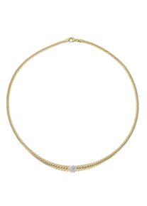Firetti Damen Collier "Schmuck Geschenk Gold 585 Halsschmuck Halskette Goldkette Fantasie", 0,13 ct, Gelbgold 585-Diamanten, L: 45cm B: 6mm, gold,