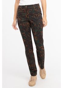 Recover Pants Damen Stoffhose "Druckhose", bunt, Gr. 40, geblümt, 97% Baumwolle;3% Elasthan, Hosen, mit ausgefallenem Blumendruck