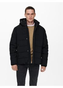 Only & Sons ONLY & SONS Herren Steppjacke "ONSCAYSON PUFFA OTW NOOS", schwarz, casual, Gr. S, unifarben, Web, Obermaterial: 100% Polyester, Jacken