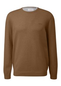 s.Oliver Herren Strickpullover, braun, casual, Gr. M, Feinstrick, Obermaterial: 100% Baumwolle, Pullover, mit Logostickerei