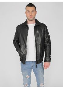 JCC Herren Lederjacke "31018159", schwarz, Gr. 58, Innenfutter unterer Teil: 100% Baumwolle / Innenfutter oberer Teil: 100% Polyester / Obermaterial: