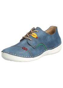 Rieker Damen Sneaker, Gr. 40, blau, Nubuklederimitat, sportlich, Schuhe, im Sportslook, Freizeitschuh, Halbschuh, Schnürschuh