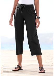 Beach Time BEACHTIME Damen 7/8-Strandhose, schwarz, casual, Gr. 32, Jersey, Obermaterial: 95% Baumwolle, 5% Elasthan, Hosen, aus weichem Jersey, Wide-Leg,