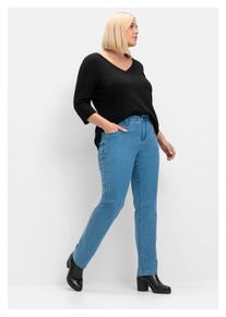 sheego Damen Stretch-Jeans "Große Größen", blau, casual, Gr. 116, unifarben, Obermaterial: 75% Baumwolle, 24% Polyester, 1% Elasthan, Jeans, im