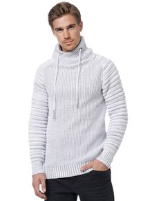 Rusty Neal Herren Strickpullover, weiß, casual, Gr. XL, unifarben, 70% Polyacryl, 30% Baumwolle, Pullover, mit kuscheligem Schalkragen