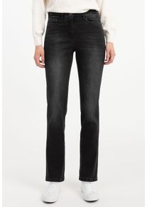 Recover Pants Damen 5-Pocket-Jeans "JIL", schwarz, casual, Gr. 38, unifarben, 93% Baumwolle;5% Polyester;2% Elasthan, Jeans, aus hochelastischem Denim