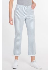 Recover Pants Damen Stoffhose "Frieda", blau, Gr. 48, gestreift, 92% Baumwolle;5% Polyester;3% Elasthan, Hosen, im 5-Pocket-Style