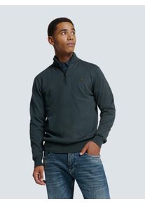 NO EXCESS Herren Rundhalspullover "NO EXCESS Pullover mit halbem Reißverschluss von Timeless Basics", blau, Gr. XXXL, 34% Cotton, 34% Viscose, 32%