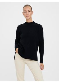 Véro Moda VERO MODA Damen Stehkragenpullover "VMLEFILE OVERSIZE BOXY BLOUSE GA NOOS", schwarz, modisch, Gr. S, unifarben, Strick, Obermaterial: 70% Polyacryl,