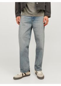 Jack & Jones JACK & JONES Herren Loose-fit-Jeans "JJIEDDIE JJCOOPER AM 068 NOOS LID", blau, modisch, Gr. 34, Abriebeffekte, Denim/Jeans, Obermaterial: 100%