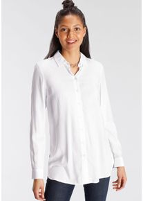 AJC Damen Hemdbluse, weiß, feminin, Gr. 38, unifarben, Web, Obermaterial: 100% Viskose, Blusen, in angesagter Farbe