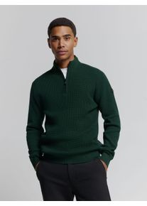 NO EXCESS Herren Stehkragenpullover, grün, casual, Gr. XXXL, unifarben, Web, Obermaterial: 45% Baumwolle, 45% Polyacryl, 10% Nylon, Pullover, mit