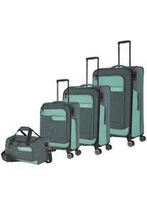 Travelite Trolleyset "VIIA S/M/L und Reisetasche", braun, Polyester, mehrfarbig, Koffer-Sets, Kofferset Reisegepäck mit erweiterbarem Volumen und TSA