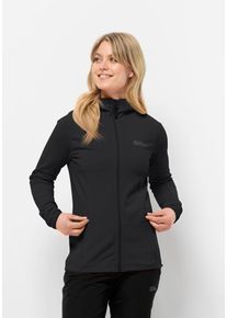 Jack Wolfskin Damen Fleecejacke "BAISELBERG HOODED FZ W", schwarz, Gr. S, Obermaterial: 95% Polyester, 5% Elastan; Futter: 100% Polyester, Jacken
