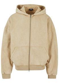 Urban Classics Herren Sweatjacke "Urban Classics Herren Heavy Stone Washed 90's Zip Hoodie", beige, Gr. XL, unifarben, 70% Baumwolle, 30% Polyester,