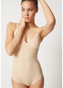Skiny Damen Body, beige, feminin, Gr. 38, unifarben, Obermaterial: 72% Polyamid, 28% Elasthan, Bodies, nahtlose Unterwäsche