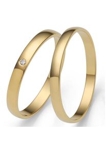 Firetti Trauring "Schmuck Geschenk Gold Hochzeit Ehering Trauring "LIEBE"", 50, 0,01 ct SI = kleine Einschlüsse mit Brillant, Gelbgold 585, 2,5mm,