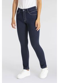 MAC Damen Gerade Jeans "MELANIE dragon-fly", blau, casual, Gr. 44, Denim/Jeans, Obermaterial: 99% Baumwolle, 1% Elasthan, Jeans, Dekoratibe
