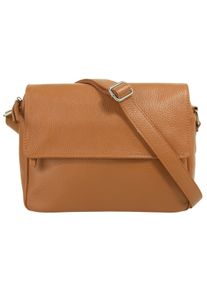 Samantha Look Damen Umhängetasche, braun, Leder, unifarben, Taschen, echt Leder, Made in Italy