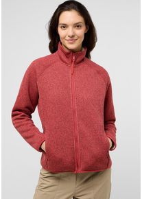 Jack Wolfskin Damen Fleecejacke "KAMINFEUER JKT W", rot, Gr. XL, Obermaterial: 100% Polyester; Kontrast: 100% Polyamid ; Futter: 100% Polyester,