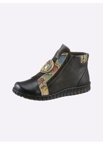 Gemini Damen Stiefelette, Gr. 42, schwarz, Glattleder, modisch, Schuhe