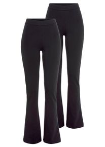 Flashlights Damen Bootcuthose, schwarz, Basic, Gr. 36, Sweatware, Obermaterial: 95% Baumwolle, 5% Elasthan, Hosen, aus elastischem jersey