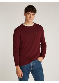 Tommy Jeans Herren Strickpullover "TJM SLIM ESSNTLS C-NECK SWEATER", rot, casual, Gr. XXXL, unifarben, Strick, Obermaterial: 100% Baumwolle,