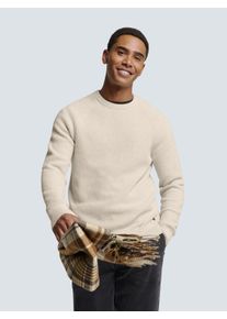 NO EXCESS Herren Rundhalspullover "NO EXCESS", beige, Gr. XXL, 85% Polyester (recycled), 15% Nylon, Pullover