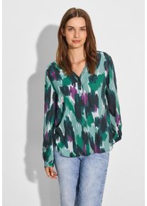 Cecil Damen Langarmbluse, grün, casual, Gr. XL, bedruckt, Stoff, 100% Viskose, Blusen, aus softer Viskose