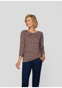 Rabe Damen 3/4-Arm-Shirt, braun, casual, Gr. 52, bedruckt, Web, Obermaterial: 92% Viskose, 8% Elasthan, Shirts, mit Allover-Muster