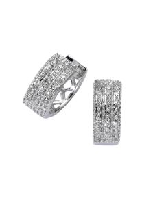 Damen Paar Creolen "Gold 585 mit 48x Diamant zus. 0,15ct.", ONE-SIZE, 0,25 ct P2 = erkennbare Einschlüsse, Gold, weiß, Diamonds by Ellen K., Gold,