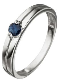 Jobo Damen Goldring, 54, Weißgold 333, weiß, Weißgold 333, Fingerringe, 333 Weißgold mit Safir