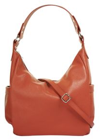 Samantha Look Damen Shopper, orange, Leder, unifarben, Taschen, echt Leder, Made in Italy