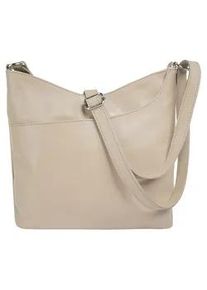 Umhängetasche Samantha Look Gr. B/H/T: 25cm x 20cm x 5cm onesize, beige (creme) Damen Taschen echt Leder, Made in Italy