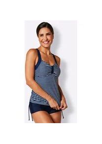 Tankini-Top feel good Gr. 50, Cup B, blau (marine, weiß) Damen Bikini-Oberteile