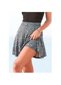 Hosenrock Lascana Gr. 40, grün (türkis, bedruckt) Damen Röcke Skort mit Paisleydruck, Skort, Rock inklusive Hose