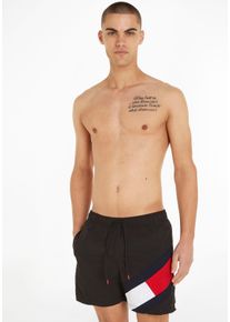Herren Badeshorts "SF MEDIUM DRAWSTRING", schwarz, casual, Gr. XL, Tommy Hilfiger Swimwear, unifarben, Microfaser, Polyamid, Badehosen, mit Tommy