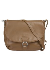 Samantha Look Damen Umhängetasche, grau, Leder, beschichtet, Taschen, echt Leder, Made in Italy
