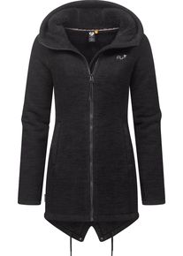 Ragwear Damen Kapuzenstrickjacke "Wingi Melange", schwarz, sportlich, Gr. L, Strick, Obermaterial: 56% Baumwolle, 44% Polyester, Innenfutter: 100%
