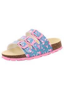 Superfit Kinder Pantolette "FUSSBETTPANTOFFEL WMS: mittel", Gr. 39, bunt, Synthetik, bedruckt, casual, Schuhe, mit Schnallenverschluss