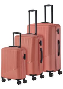 Travelite Trolleyset "BALI 4w L/M/S", orange, ABS, unifarben, Koffer-Sets, Kofferset Reisegepäck Reisekoffer Hartschallenkoffer TSA Schloss