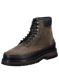 Gant Herren Schnürstiefel "Clafton", Gr. 45, grau, Veloursleder, Leder, casual, Schuhe, Business Stiefel, Schnürboots mit markantem Blockabsatz